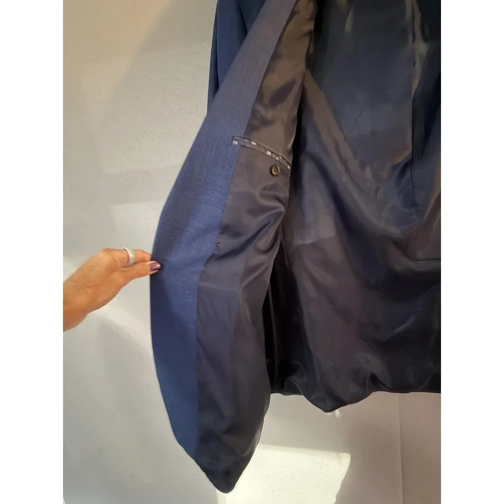 Chaps Blazer Sport Coat Mens 48 Cobalt Blue Lined Jacket Business Formal Wedding